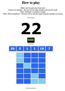 Countdown Game Screenshot