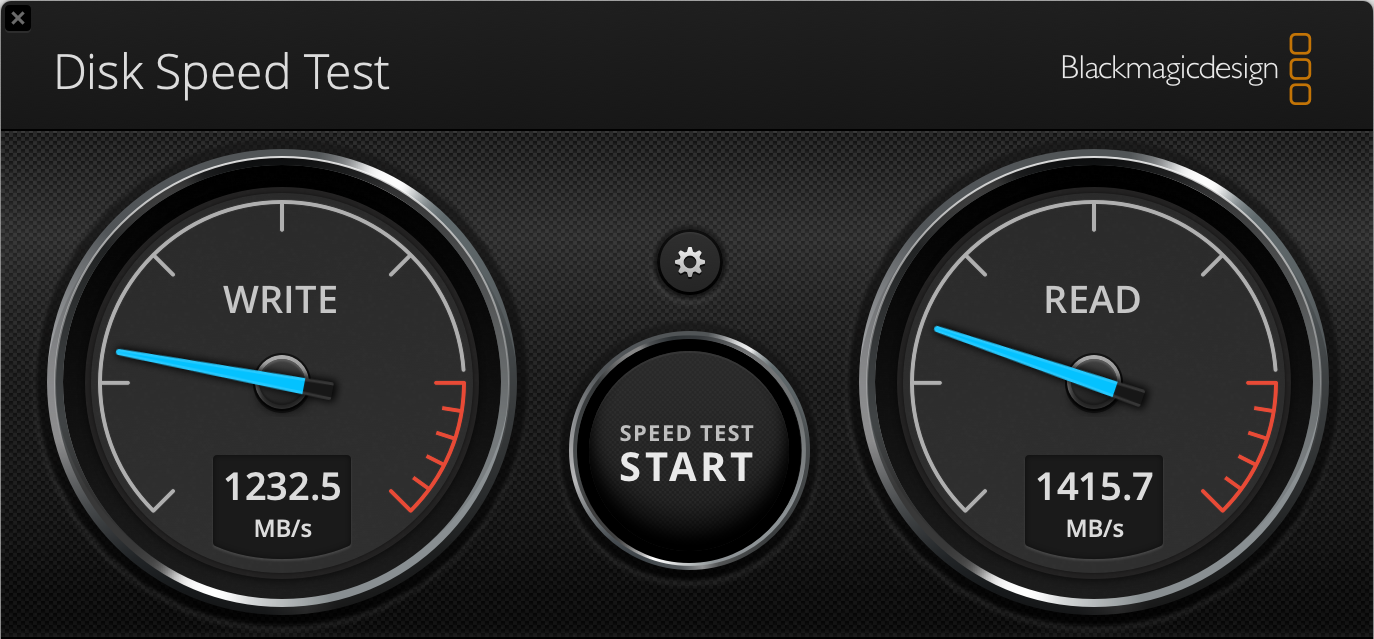 Write: 1232.5MB/s, Read: 1415.5MB/s