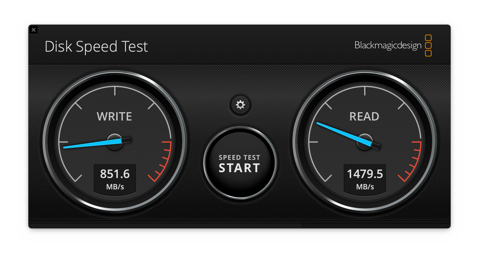 Write: 851.6MB/s, Read: 1479.5MB/s